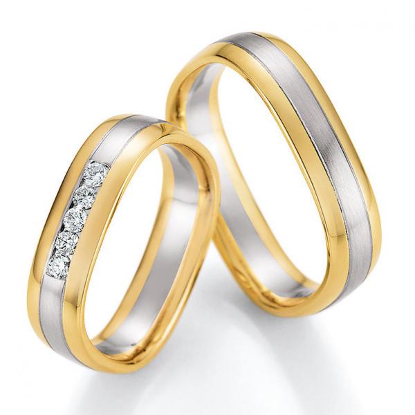 Nowotny-Collection Ruesch Trauringe Weiss-Gelbgold 66/49150-050 + 66/49160-050